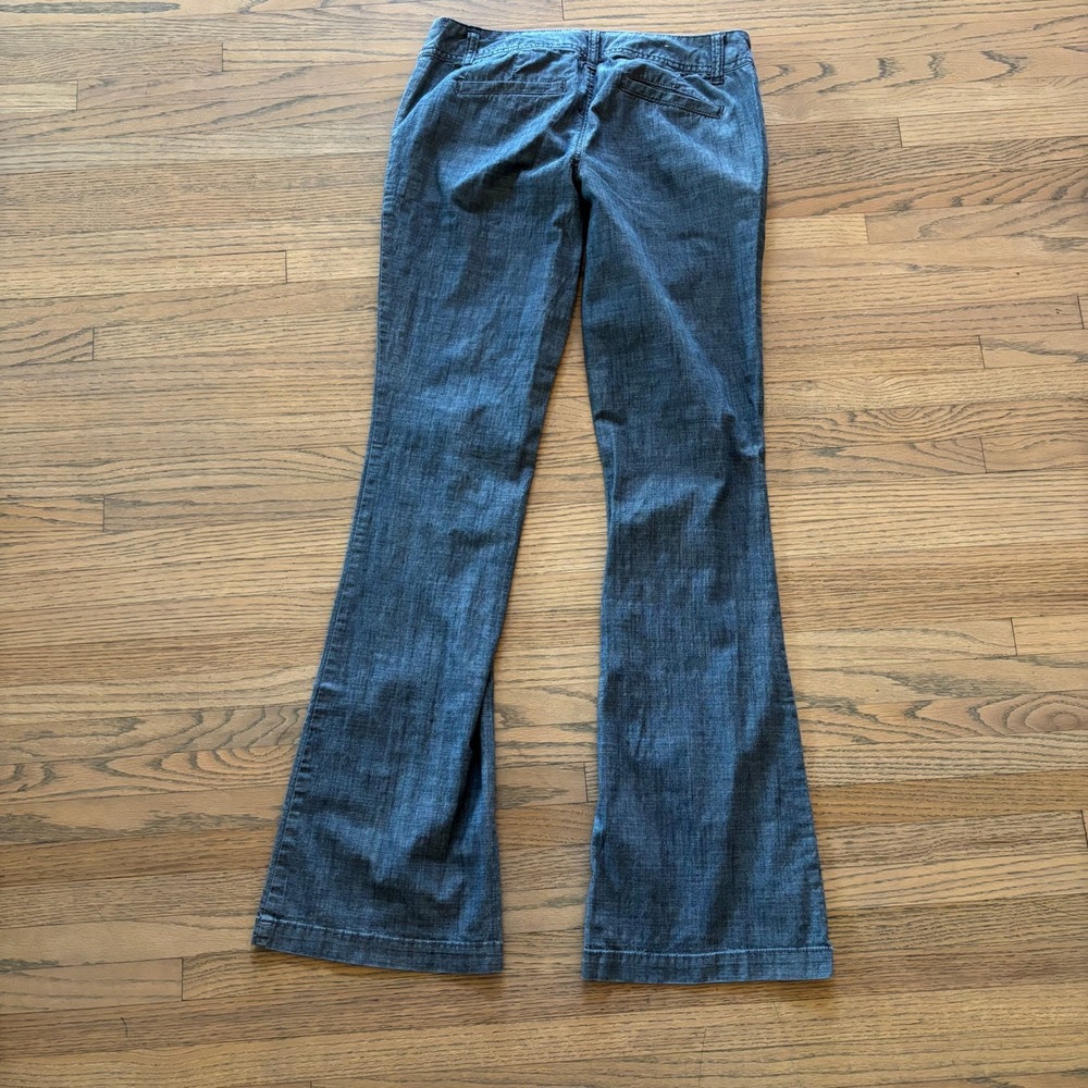 Mossimo Supply Co Womens Blue Flare Leg Low Rise Pants Size 5 Fit 6 Y2K Boho - Picture 6 of 6